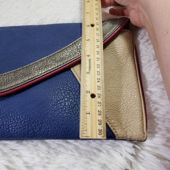 STEVE MADDEN Women's Blue, Gray, Tan, Silver Multi-Texture Color block Purse - Picture 5 of 8